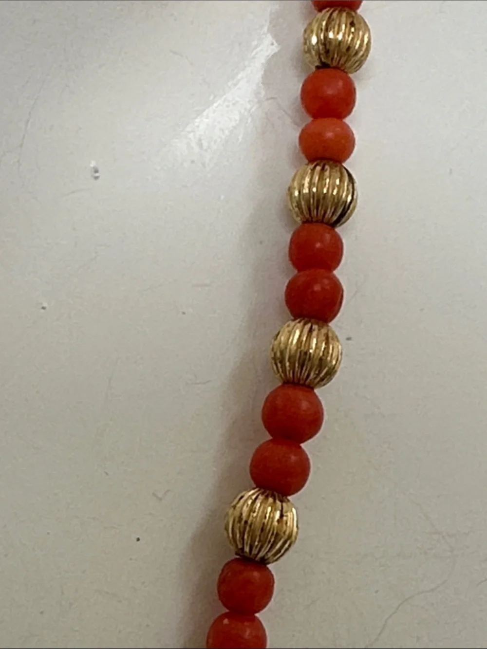 Vintage Coral with Gold Accents Necklace